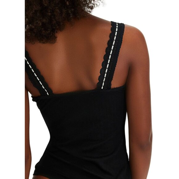 Intimately Free People Black Ribbed Lace Trim Tank Top XS - Picture 4 of 12